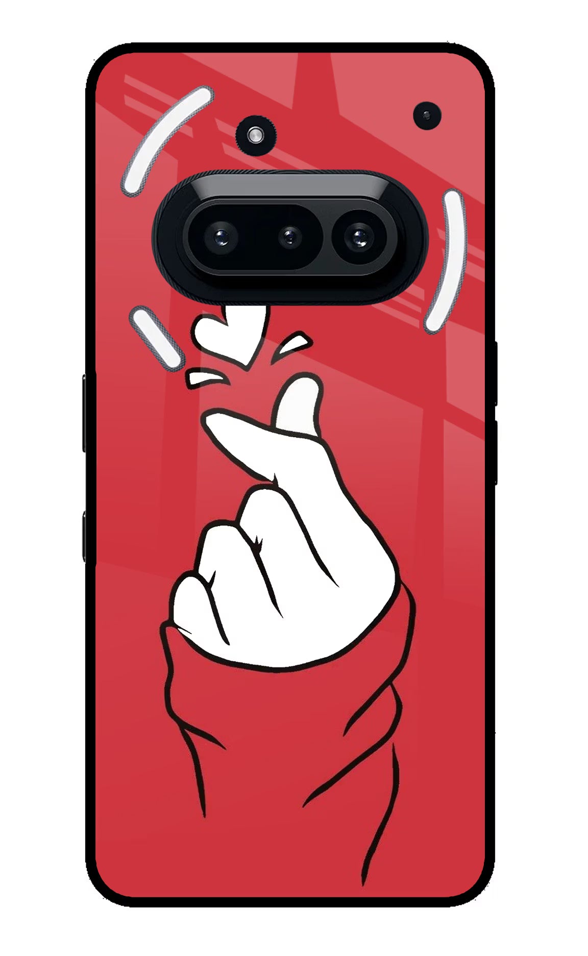 Korean Love Sign Nothing Phone 3A Glass Case Back Cover by Casekaro