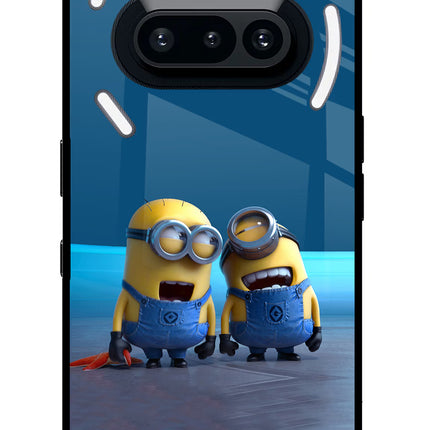Minion Laughing Nothing Phone 3A Glass Case Back Cover by Casekaro