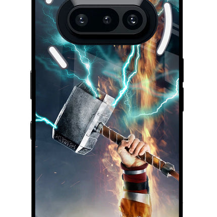 Thor Hammer Mjolnir Nothing Phone 3A Glass Case Back Cover by Casekaro