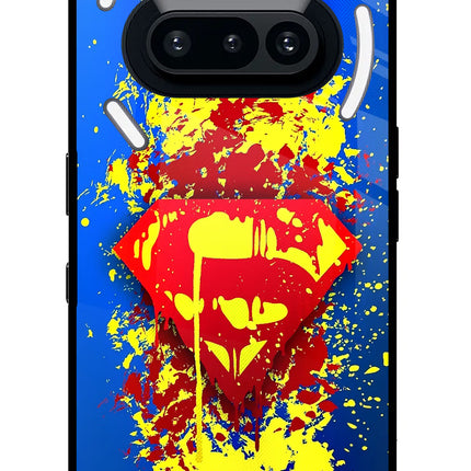 Superman logo Nothing Phone 3A Glass Case Back Cover by Casekaro