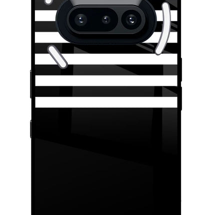 Black and White Print Nothing Phone 3A Glass Case Back Cover by Casekaro