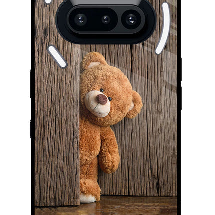 Teddy Wooden Nothing Phone 3A Glass Case Back Cover by Casekaro