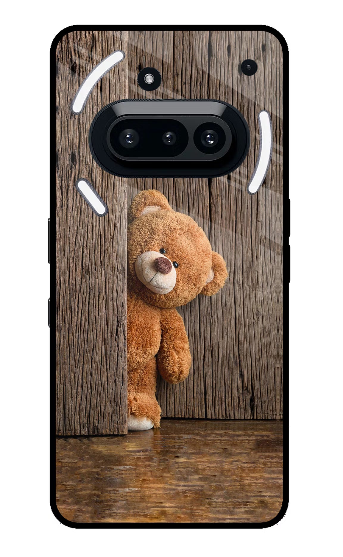 Teddy Wooden Nothing Phone 3A Glass Case Back Cover by Casekaro