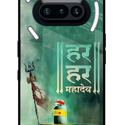 Har Har Mahadev Shivling Nothing Phone 3A Glass Case Back Cover by Casekaro