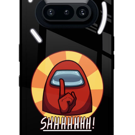 Among Us Shhh! Nothing Phone 3A Glass Case Back Cover by Casekaro