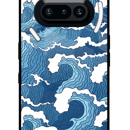Blue Waves Nothing Phone 3A Glass Case