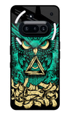 Green Owl Nothing Phone 3A Glass Case