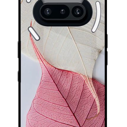White Pink Leaf Nothing Phone 3A Glass Case