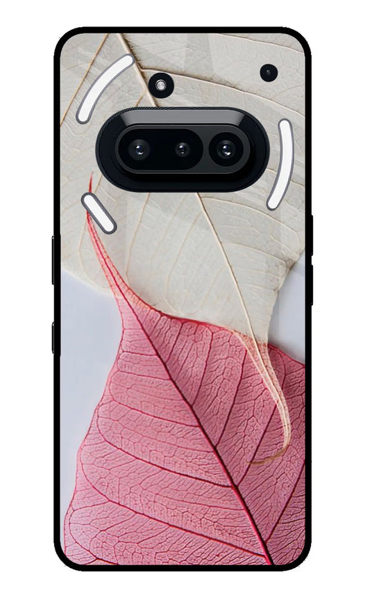 White Pink Leaf Nothing Phone 3A Glass Case