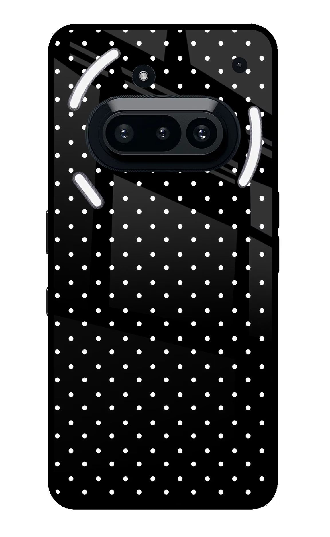 White Dots Nothing Phone 3A Glass Case Back Cover by Casekaro