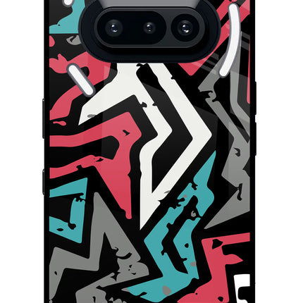 Geometric Graffiti Nothing Phone 3A Glass Case Back Cover by Casekaro