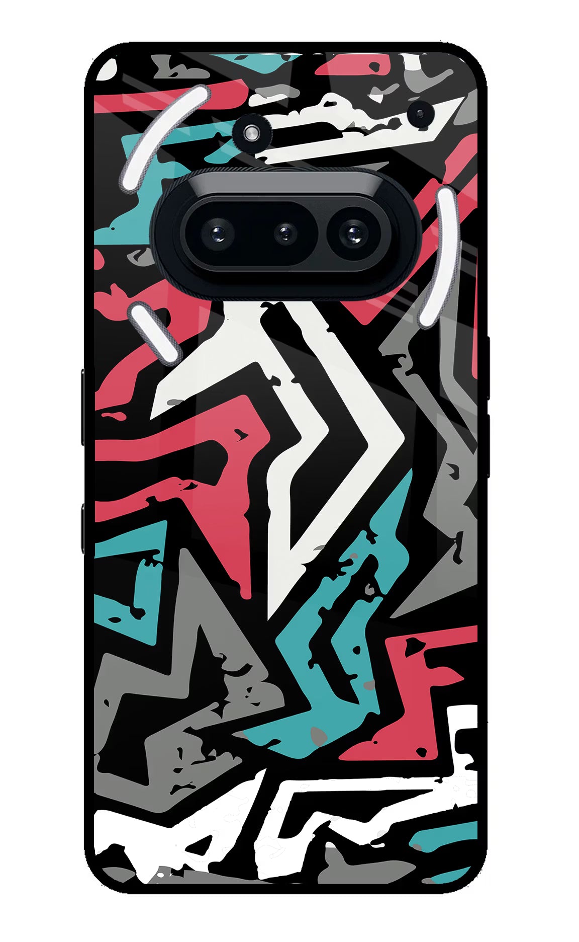 Geometric Graffiti Nothing Phone 3A Glass Case Back Cover by Casekaro