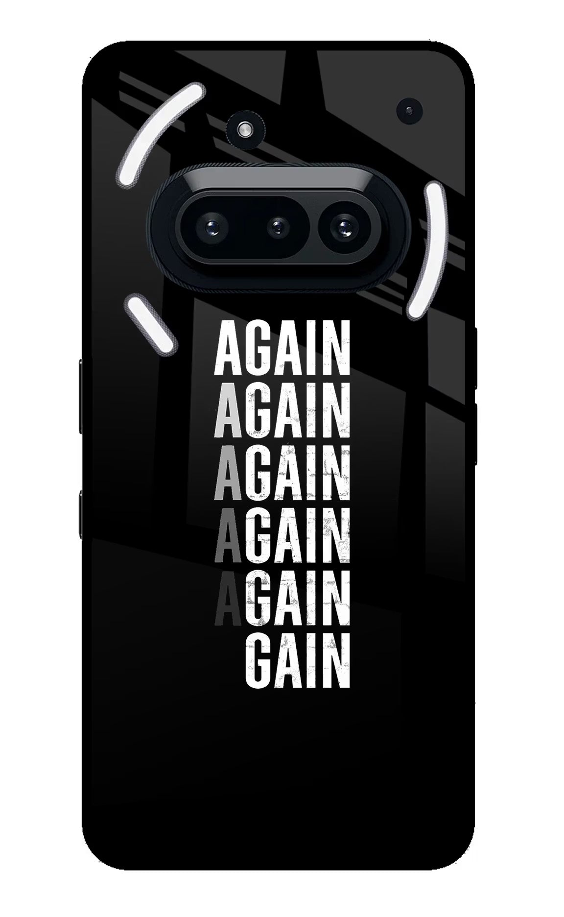 Again Again Gain Nothing Phone 3A Glass Case Back Cover by Casekaro