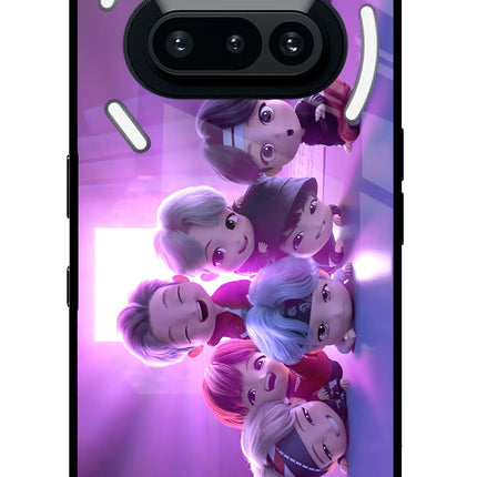 BTS Chibi Nothing Phone 3A Glass Case