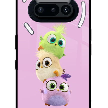 Cute Little Birds Nothing Phone 3A Glass Case Back Cover by Casekaro