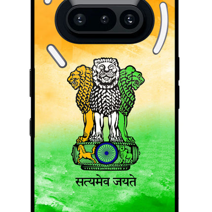 Satyamev Jayate Flag Nothing Phone 3A Glass Case Back Cover by Casekaro