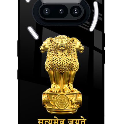 Satyamev Jayate Golden Nothing Phone 3A Glass Case Back Cover by Casekaro
