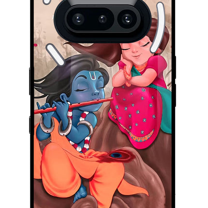 Radhe Krishna Nothing Phone 3A Glass Case Back Cover by Casekaro
