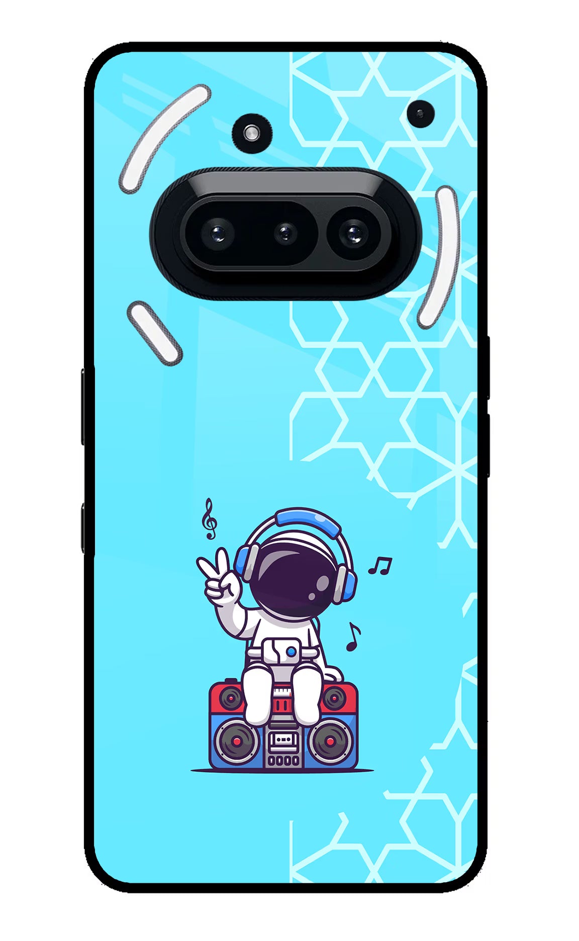 Cute Astronaut Chilling Nothing Phone 3A Glass Case Back Cover by Casekaro