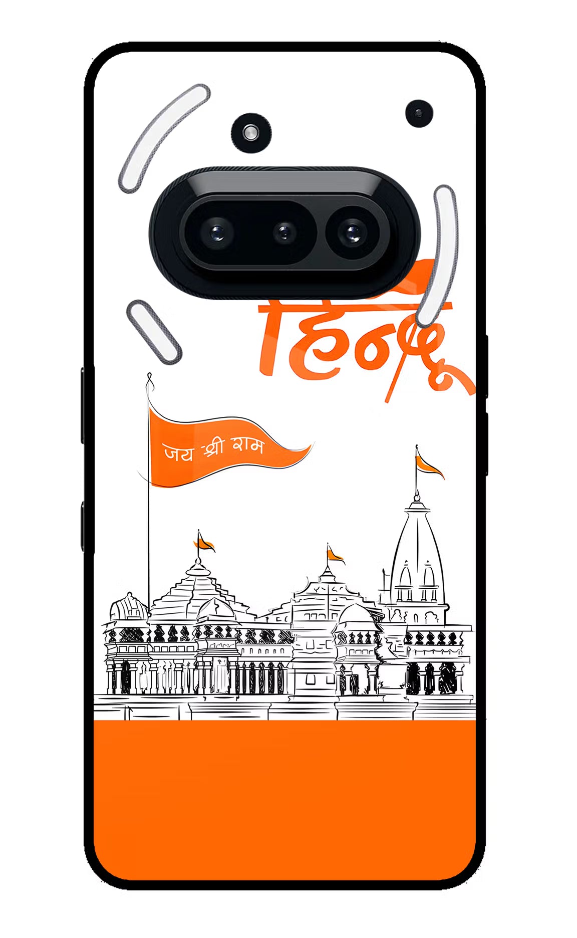 Jai Shree Ram Hindu Nothing Phone 3A Glass Case Back Cover by Casekaro