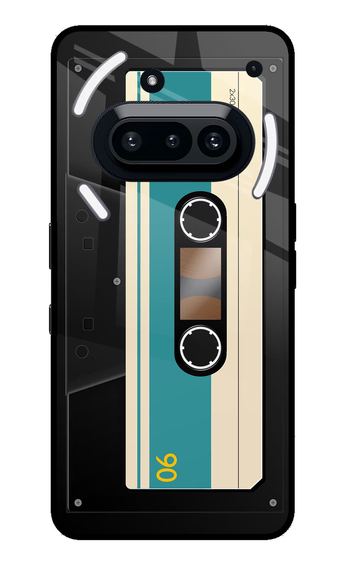 Cassette Nothing Phone 3A Glass Case Back Cover by Casekaro