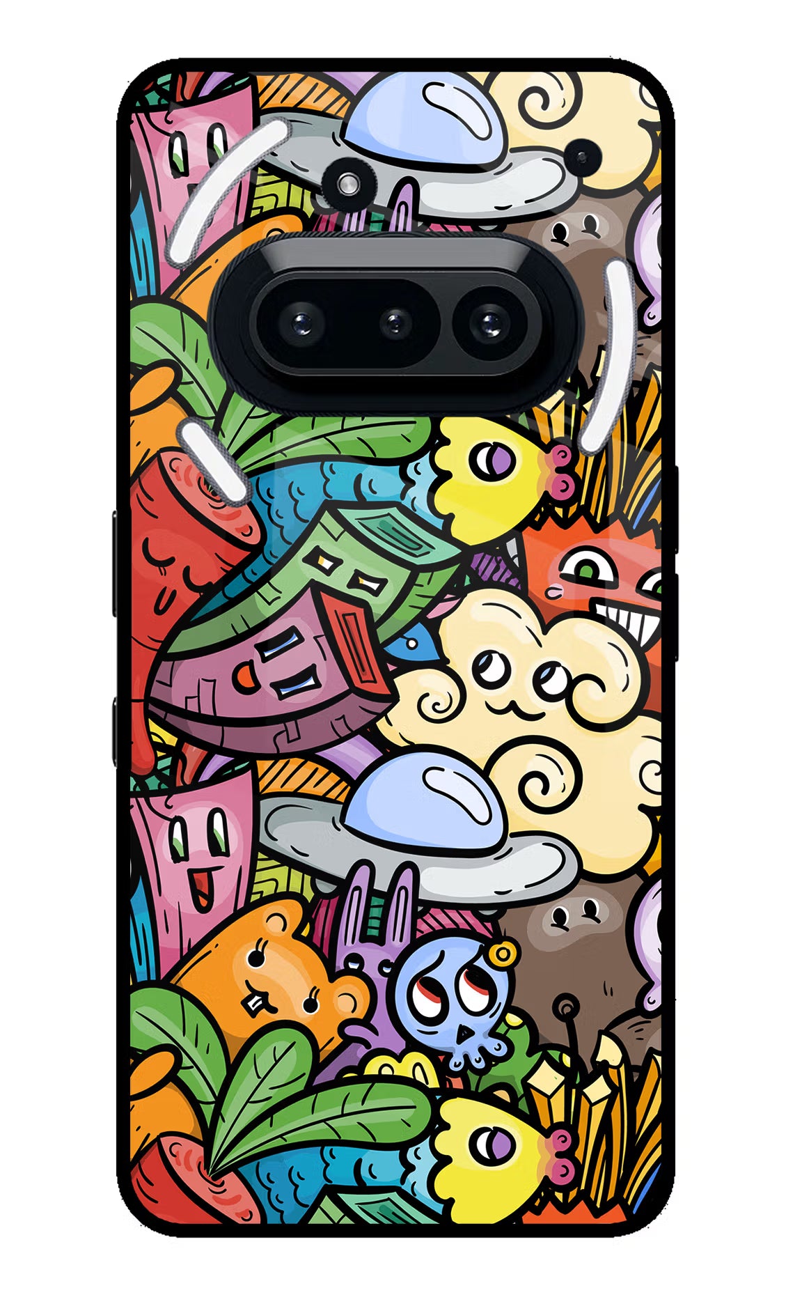 Veggie Doodle Nothing Phone 3A Glass Case Back Cover by Casekaro