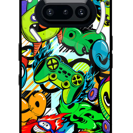 Game Doodle Nothing Phone 3A Glass Case Back Cover by Casekaro