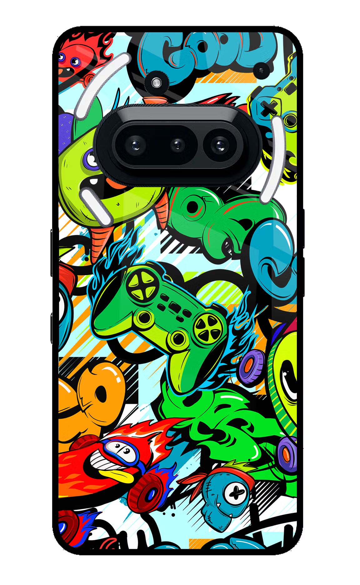Game Doodle Nothing Phone 3A Glass Case Back Cover by Casekaro