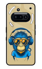 Monkey Headphone Nothing Phone 3A Glass Case Back Cover by Casekaro