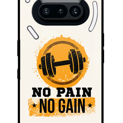 No Pain No Gain Nothing Phone 3A Glass Case Back Cover by Casekaro
