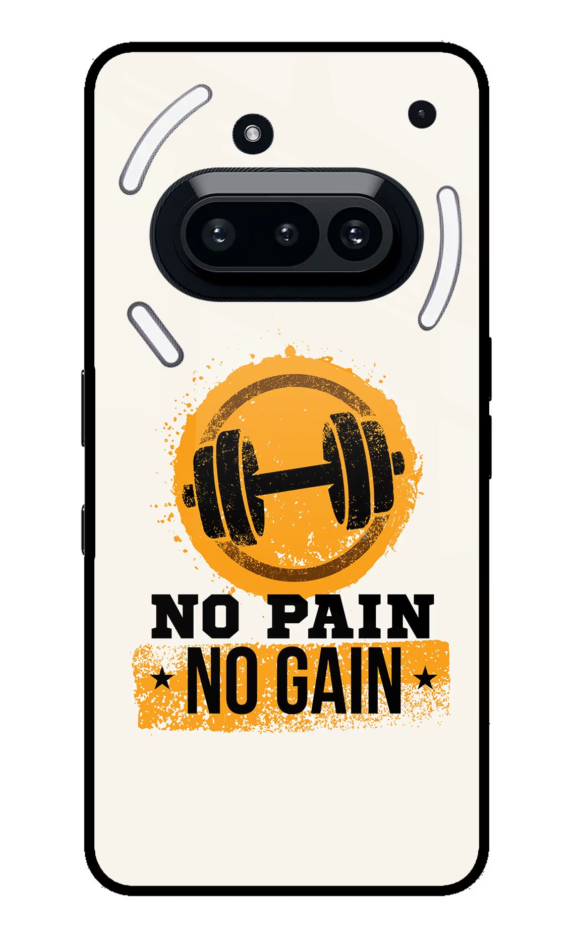 No Pain No Gain Nothing Phone 3A Glass Case Back Cover by Casekaro