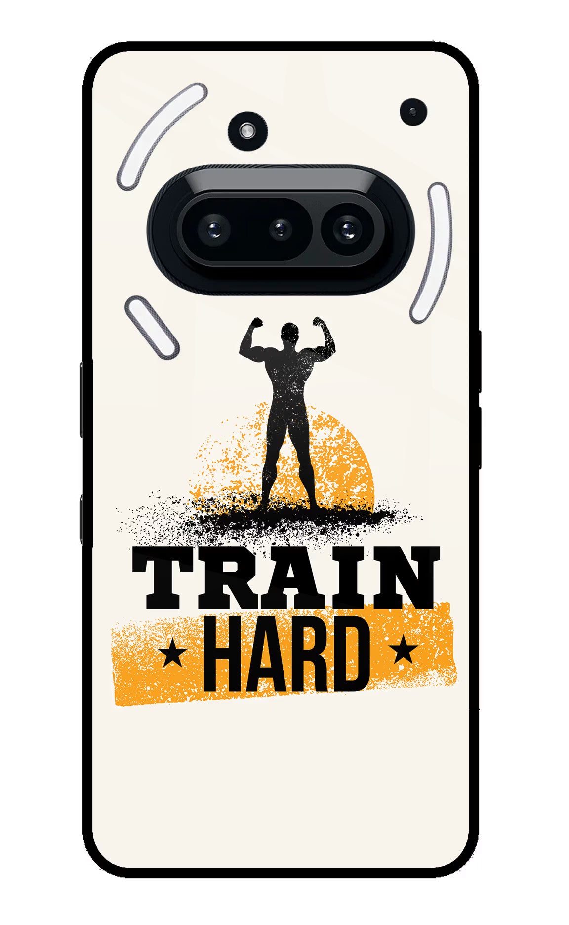Train Hard Nothing Phone 3A Glass Case Back Cover by Casekaro