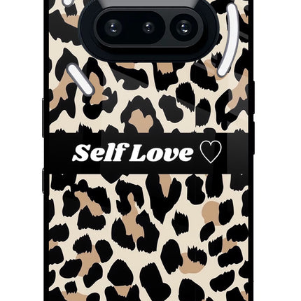 Leopard Print Self Love Nothing Phone 3A Glass Case Back Cover by Casekaro