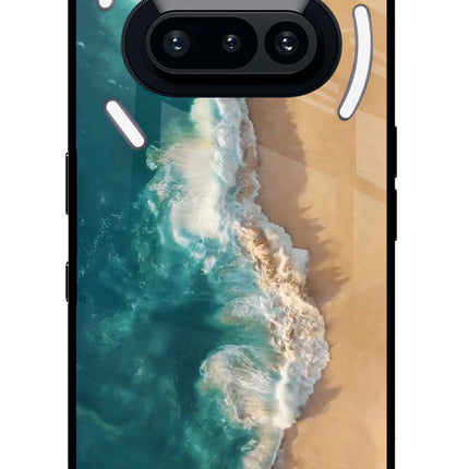 Ocean Beach Nothing Phone 3A Glass Case Back Cover by Casekaro