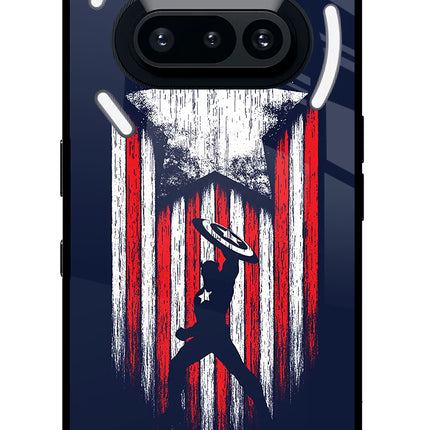 Captain America Marvel Art Nothing Phone 3A Glass Case Back Cover by Casekaro