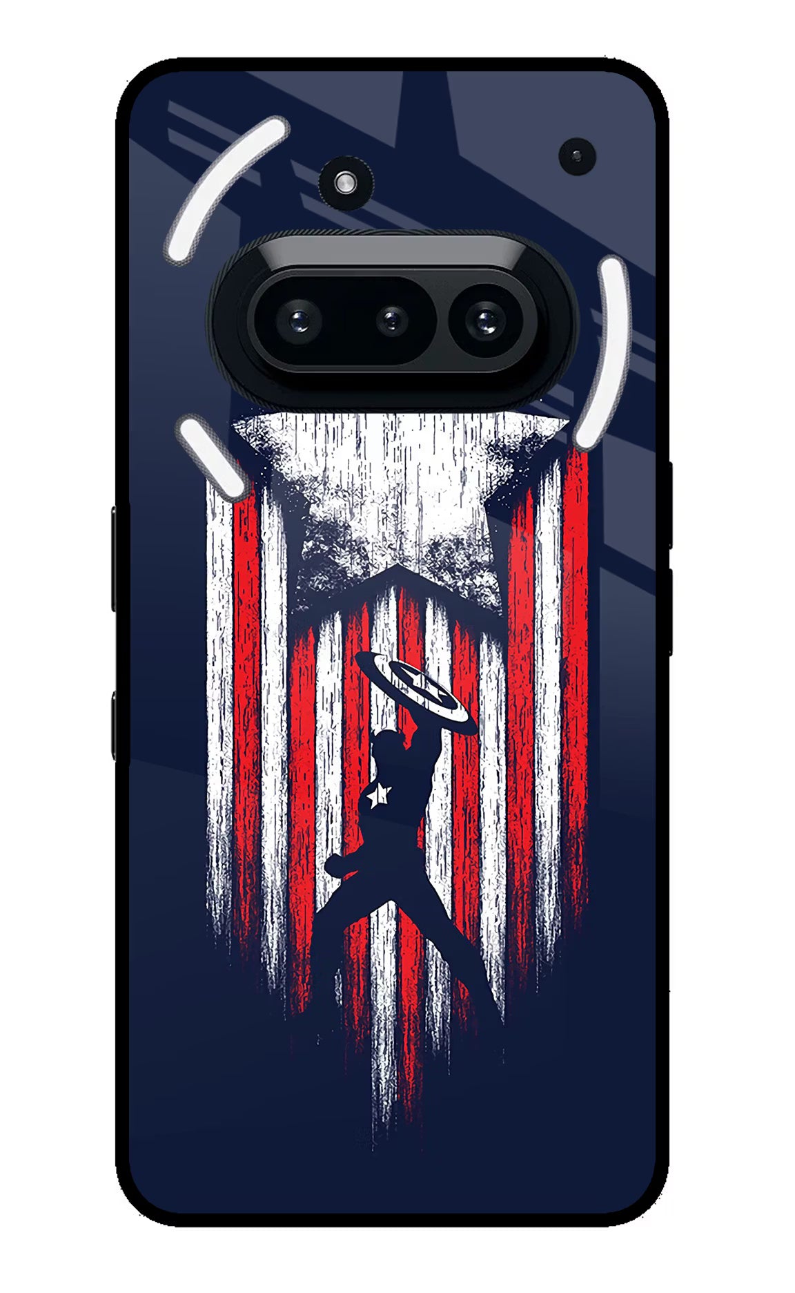 Captain America Marvel Art Nothing Phone 3A Glass Case Back Cover by Casekaro