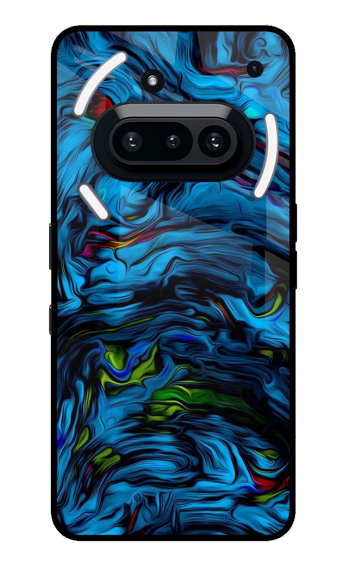 Dark Blue Abstract Nothing Phone 3A Glass Case Back Cover by Casekaro