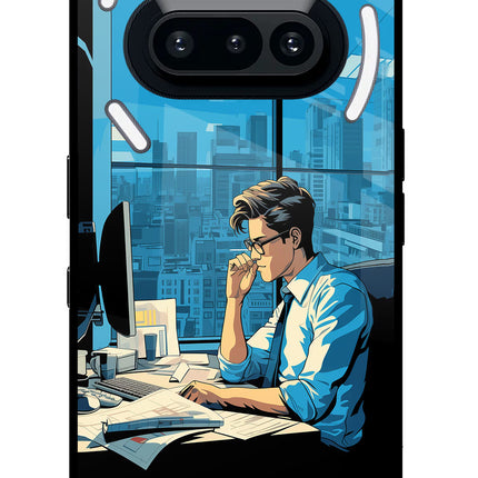 Focused Hustler (AI Generated) Nothing Phone 3A Glass Case Back Cover by Casekaro