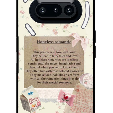 Hopeless Romantic Nothing Phone 3A Glass Case Back Cover by Casekaro