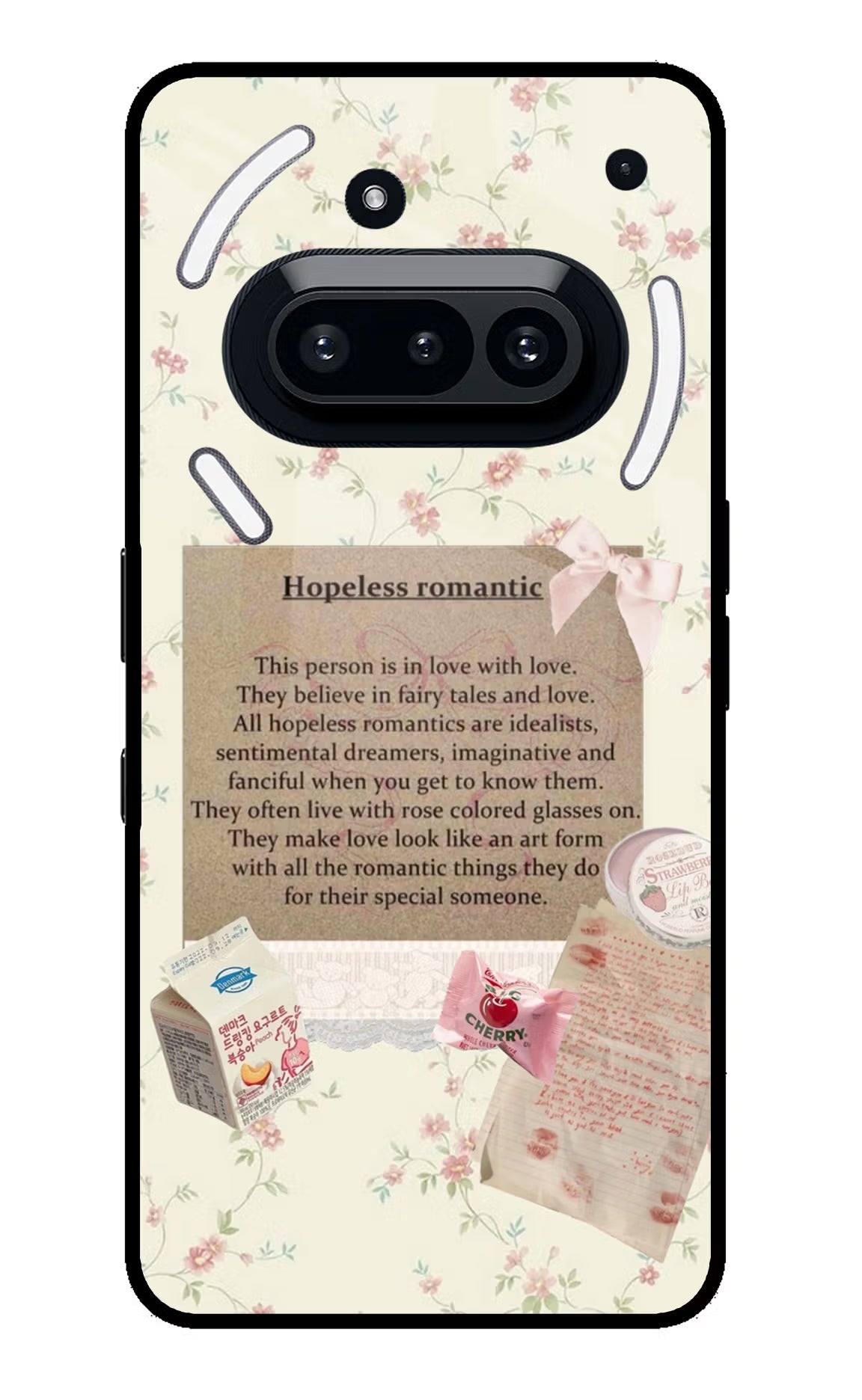 Hopeless Romantic Nothing Phone 3A Glass Case Back Cover by Casekaro