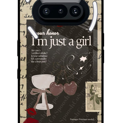 I am just a girl Nothing Phone 3A Glass Case Back Cover by Casekaro