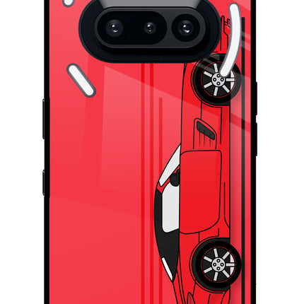 Red Velocity Nothing Phone 3A Glass Case Back Cover by Casekaro