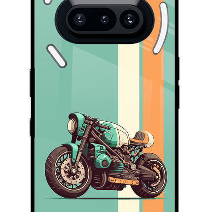 Striped Moto Drift Nothing Phone 3A Glass Case Back Cover by Casekaro