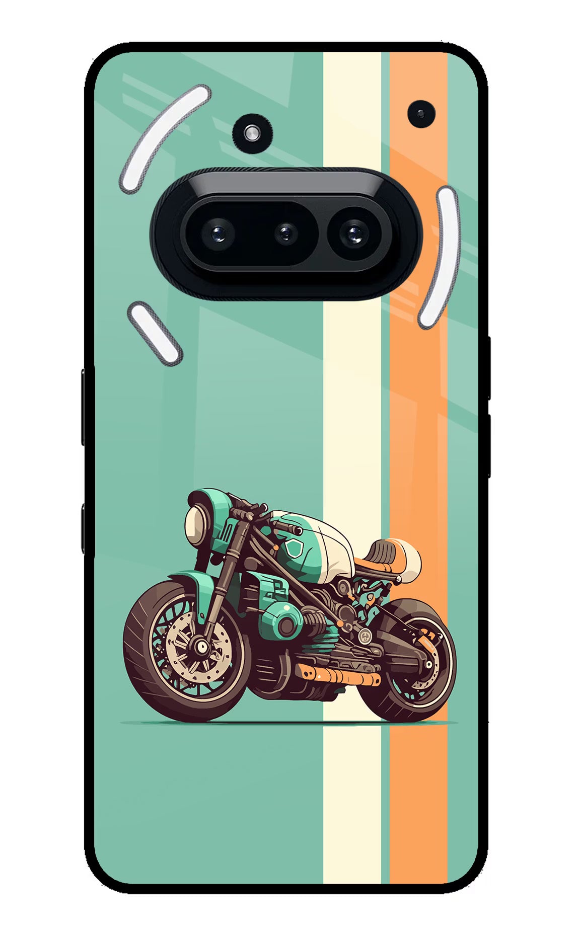 Striped Moto Drift Nothing Phone 3A Glass Case Back Cover by Casekaro