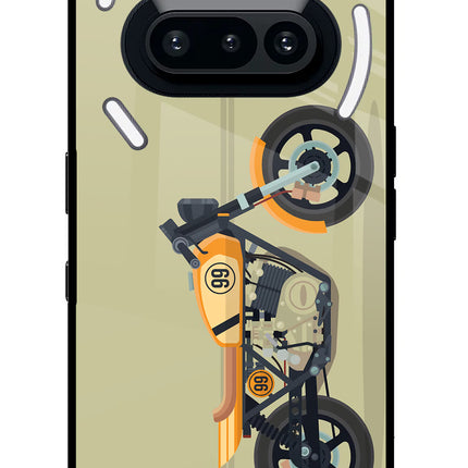 Vertical Speedster Nothing Phone 3A Glass Case Back Cover by Casekaro