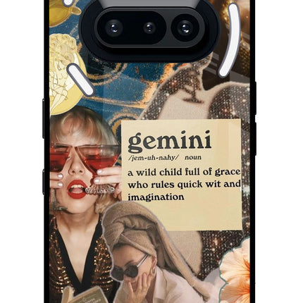 Gemini Zodiac Nothing Phone 3A Glass Case Back Cover by Casekaro