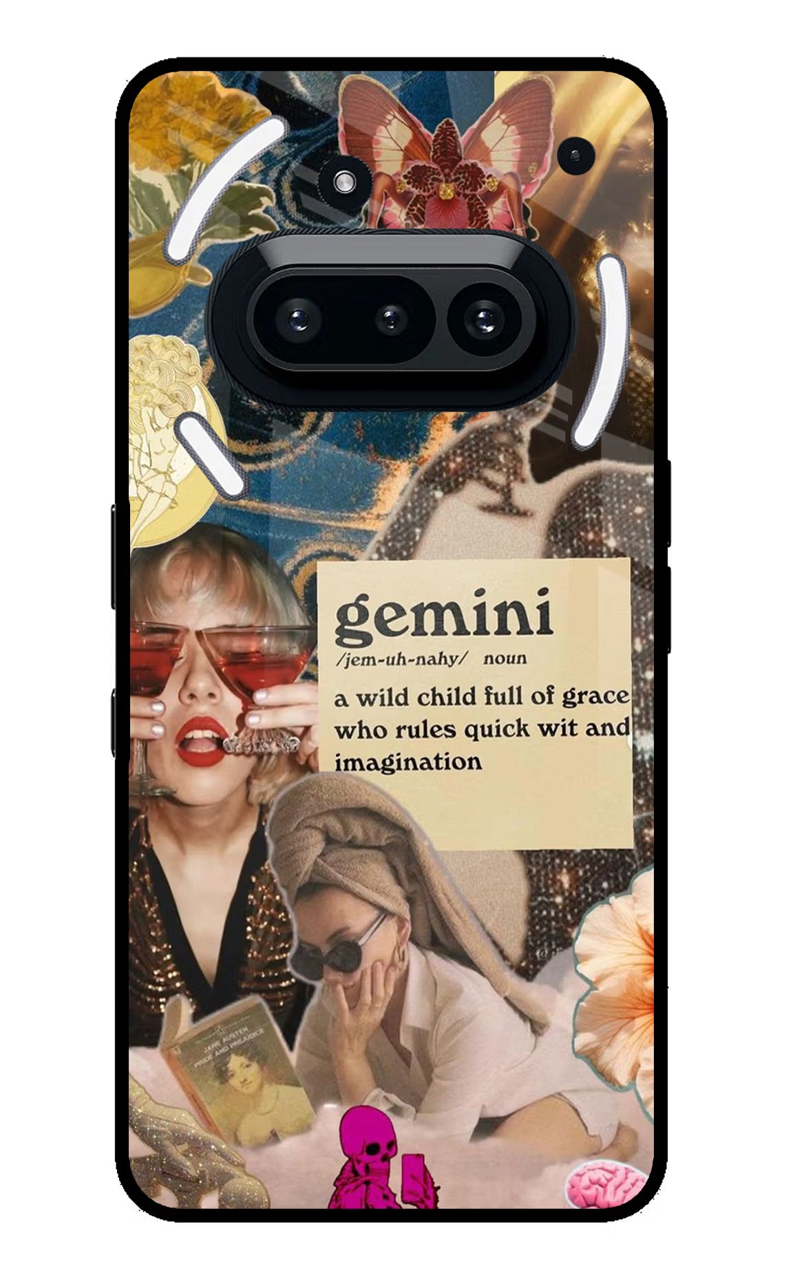 Gemini Zodiac Nothing Phone 3A Glass Case Back Cover by Casekaro