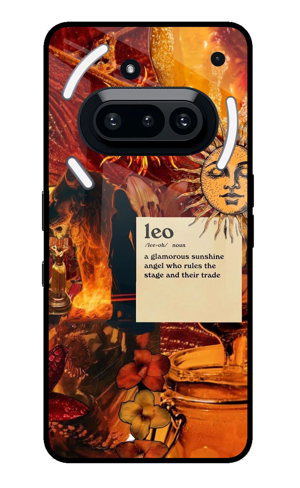 Leo Zodiac Nothing Phone 3A Glass Case Back Cover by Casekaro