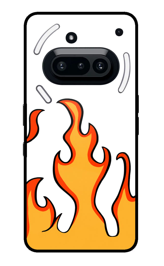 Fired Up – White Nothing Phone 3A Glass Case