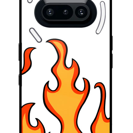 Fired Up – White Nothing Phone 3A Glass Case Back Cover by Casekaro
